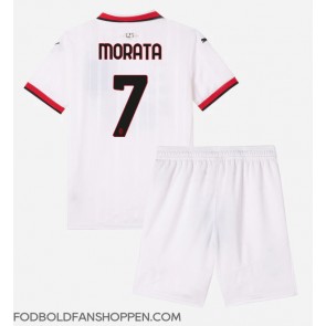 AC Milan Alvaro Morata #7 Udebanetrøje Børn 2024-25 Kortærmet (+ Korte bukser)